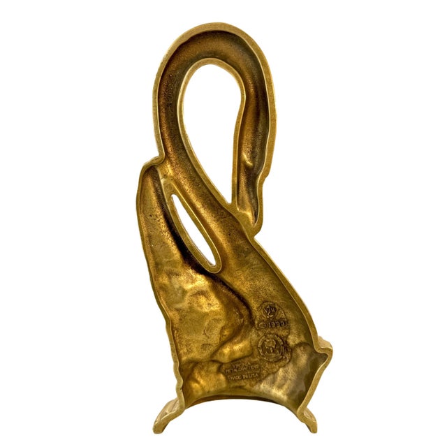 Virginia Metalcrafters 1990s Virginia Metalcrafters Historic Charleston Solid Brass Swan Doorstop - 15" For Sale - Image 4 of 8