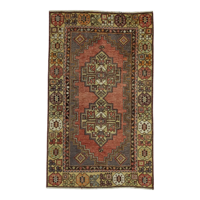 Turkish Vintage Rug 3'2" x 5'4" #20578 For Sale