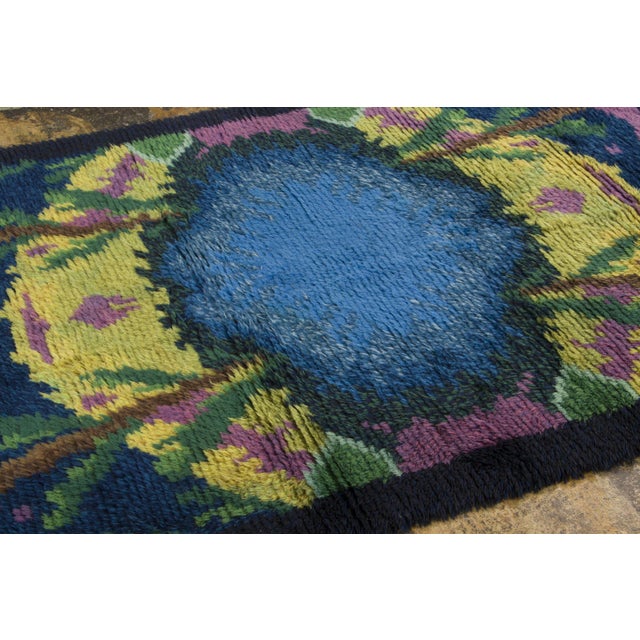Traditional Vintage Swedish Rya Wool Rug With Abstract Design by Rug & Kilim, 1950-1959 For Sale - Image 3 of 9