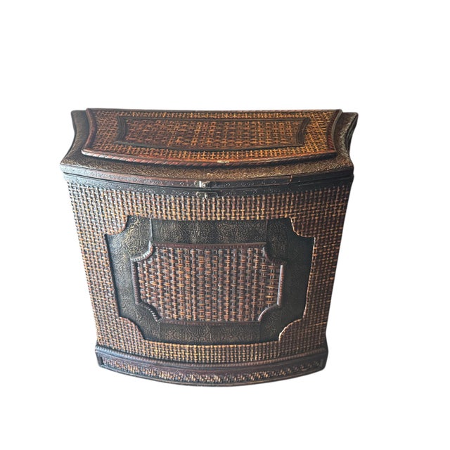 Contemporary Rare 19th Century Serpentine Anglo-Indian Ebonized & Cane Che For Sale - Image 3 of 10