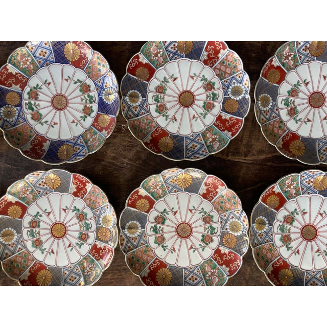 Gorgeous set of eight antique Amari plates. We are thrilled that we could find a matching set of eight of these stunning...