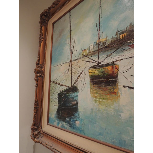 Blue Oil Painting by B. Canon 44 X 32 "California School of Painters" Seascape Scene For Sale - Image 8 of 9