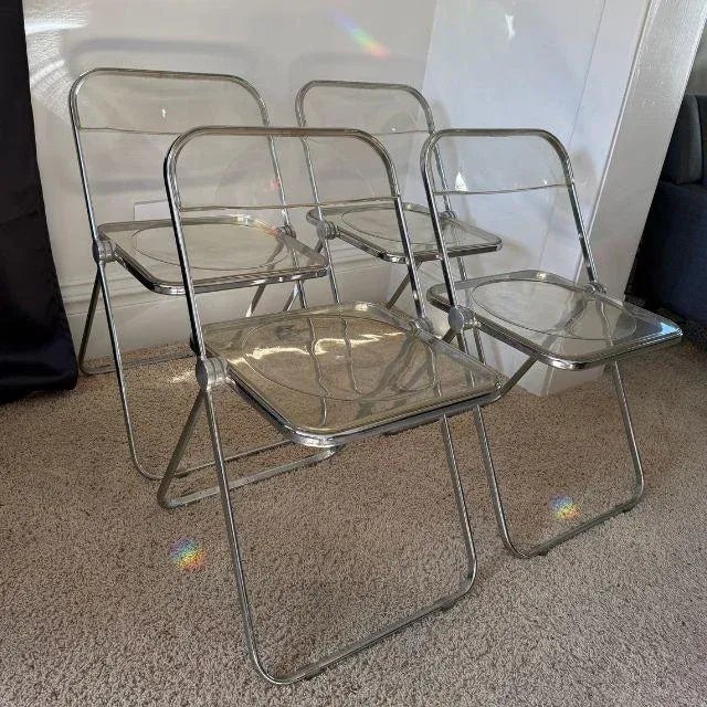 Mid-Century Modern 1960s Plia Folding Chairs, by Giancarlo Piretti for Anonima Castilli, Set of Four (4) For Sale - Image 3 of 18