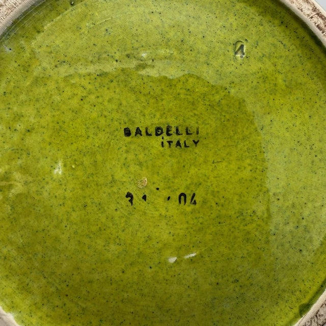 Mid-Century Modernist Italian Green Ceramic Carafe with Cork by Baldelli For Sale - Image 11 of 14