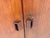 Small Danish teak cabinet with two doors, designed by B. Mogensen for Søborg Møbelfabrik. The doors feature beautiful...