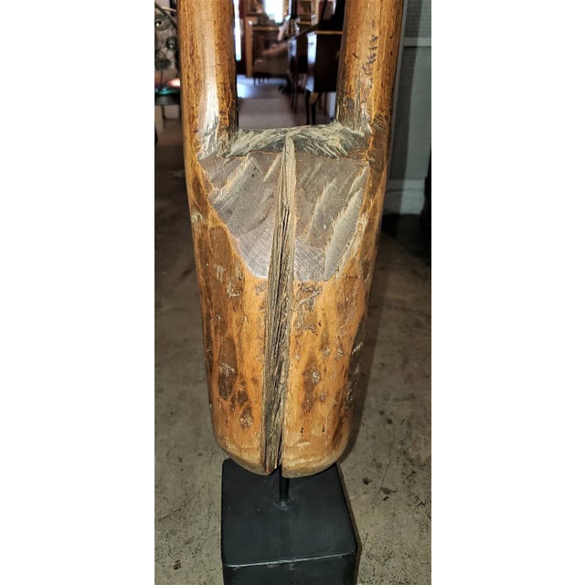 Wood Vintage African Mounted Wooden Sculpture For Sale - Image 7 of 13