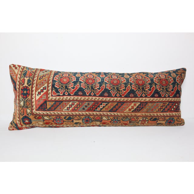 Handwoven Antique Colourful Persian Lumbar Rug Pillow Cover -16'' X 41'' For Sale - Image 4 of 10