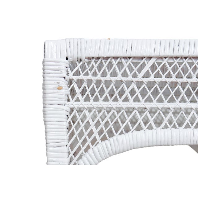 White Rattan Side Tables - A Pair For Sale In Tampa - Image 6 of 8