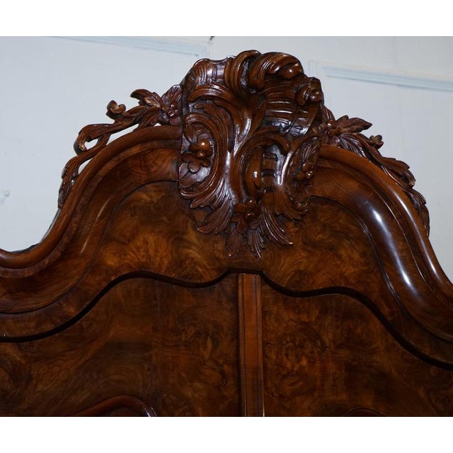 Gold Antique Dutch Louis XV Style Burr Walnut Bombay Linen Press Cabinet, 1750 For Sale - Image 8 of 18