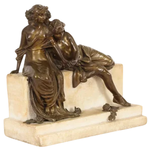 Carl Kauba, Figurative Sculpture, 1890s, Bronze on Marble