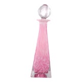 Pink and White Pyramid Shaped Perfume Bottle For Sale