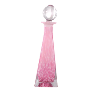 Pink and White Pyramid Shaped Perfume Bottle