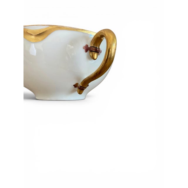 Antique 1900s Haviland Limoges "Silver Anniversary" Bouillon Cups & Saucers - Set of 8 For Sale In Los Angeles - Image 6 of 11
