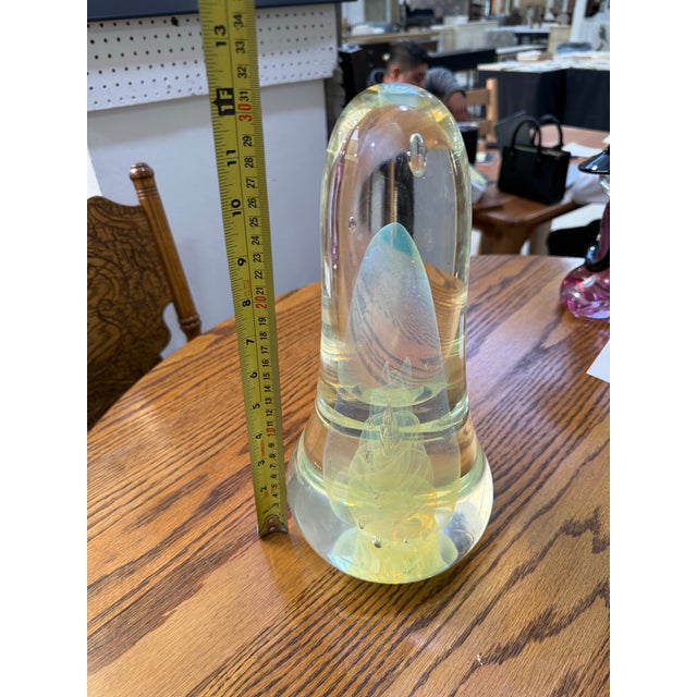 1990s 1990s Andrew’s Karg Signed Dichroic Glass Large Paperweight Sculpture 12in For Sale - Image 5 of 7