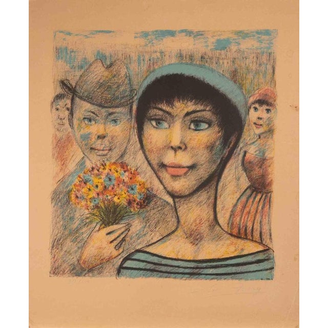 Modern Edouard Goerg, The Young Parisian Woman, Lithograph, Mid-20th Century For Sale - Image 3 of 3