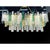 Scenographic italian hand-made chandelier with multicolors strip “listelli”, elements of murano glass. huge rectangular...