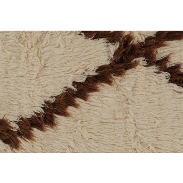 Vintage Moroccan Runner Rug in Beige With Brown Diamond Pattern From Rug & Kilim For Sale In New York - Image 6 of 7