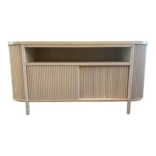 CB2 Cypress Whitewashed Wood Credenza For Sale