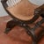 1920s Folding Armchair in Leather and Carved Wood, 1920s For Sale - Image 5 of 9