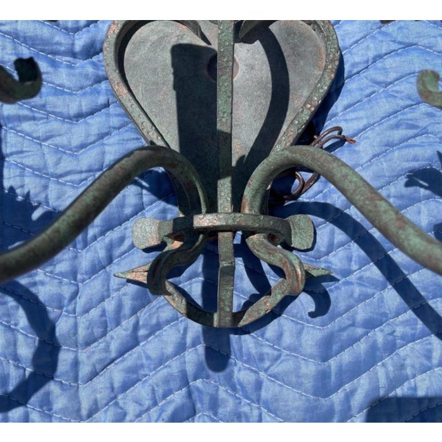 Arte De Mexico N. Hollywood Hand Wrought Iron Handmade Wall Light Sconces, Pair For Sale - Image 4 of 10