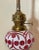Antique Boston Sandwich Glass Cut to Clear Cranberry White Electrified Oil Lamp For Sale - Image 14 of 15