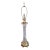 Vintage Glass and Brass Column Table Lamp For Sale