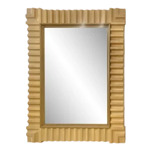 1980s Monumental Postmodern Wood Framed Wall Mirror