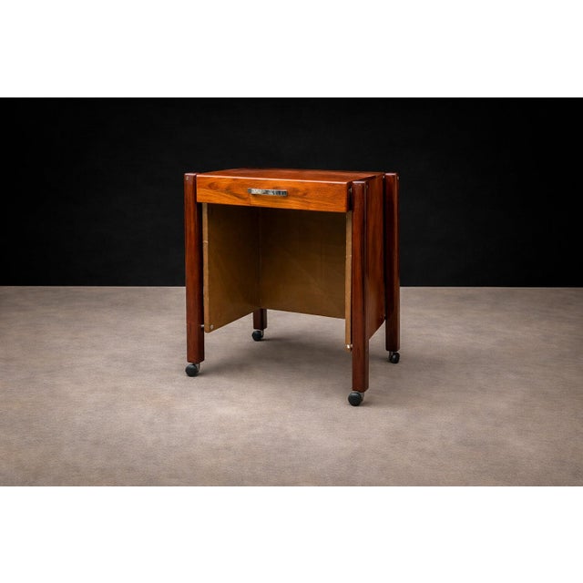 1960s Side Table with Drawers & Wheels in Hardwood, Jorge Zalszupin, 1960s - Lot 567 For Sale - Image 5 of 12