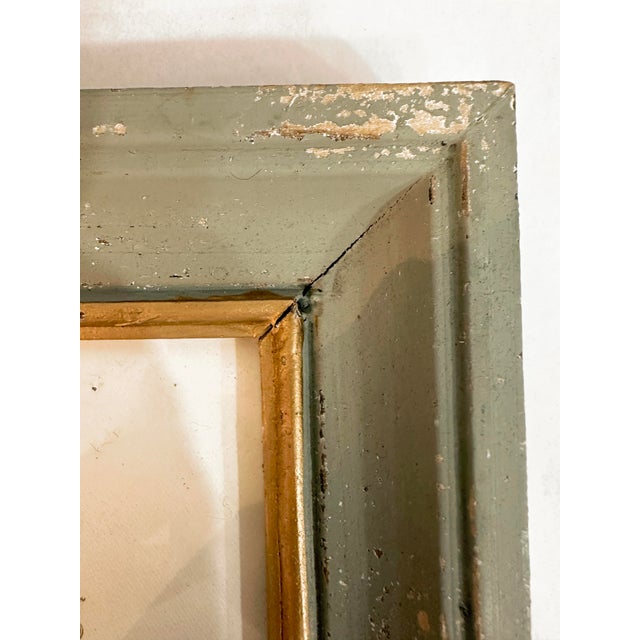2000 - 2009 Pair of Distressed Grey Wood Picture Frames With Gilt Detail For Sale - Image 5 of 8