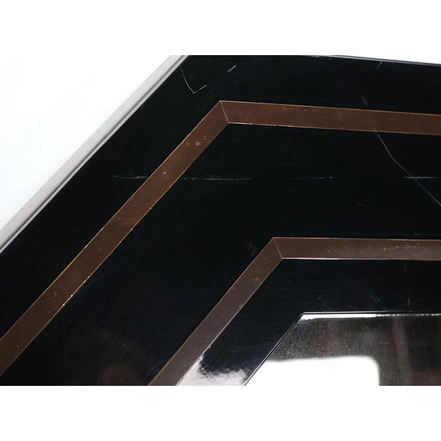 Mirror Brass and Lacquer from Jean-Claude Mahey, 1970s For Sale - Image 6 of 8