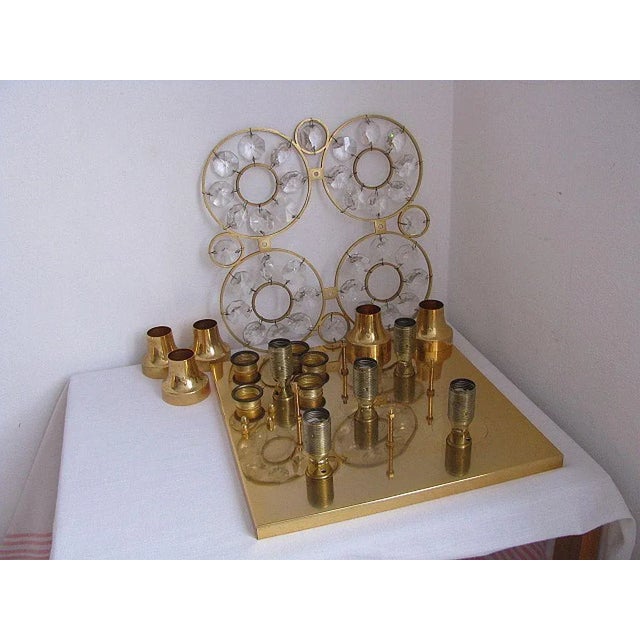 Gold and Crystal Glass Sconce, 1960s For Sale - Image 13 of 18