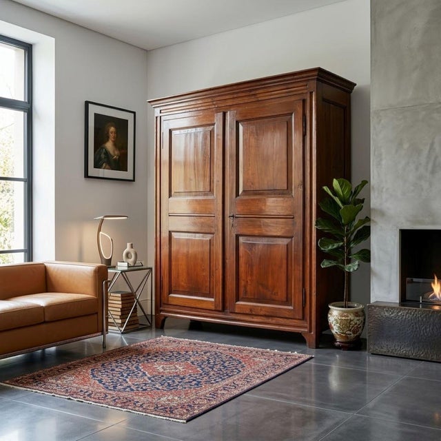 Antique Wardrobe in Poplar Wood, Early 1800s For Sale - Image 3 of 18