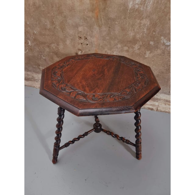 Antique Side Table with Turned Legs, 1890s For Sale - Image 4 of 11