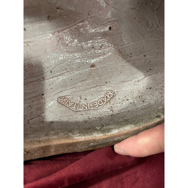 1960s Pelican Vintage Coastal Italian Ceramic Low Stool Table Terracotta For Sale - Image 10 of 12