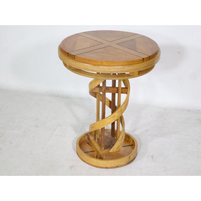 Helix Side Table in Cherrywood, 1980s For Sale - Image 13 of 13