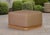 Eclipse Outdoor Solid Teak Wood Ottoman - Light Brown Fabric For Sale In Chicago - Image 6 of 8