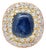 19.49 CTW Mid-Century No Heat Burmese Sapphire & Diamond 18k Gold Ring, Size 8 For Sale