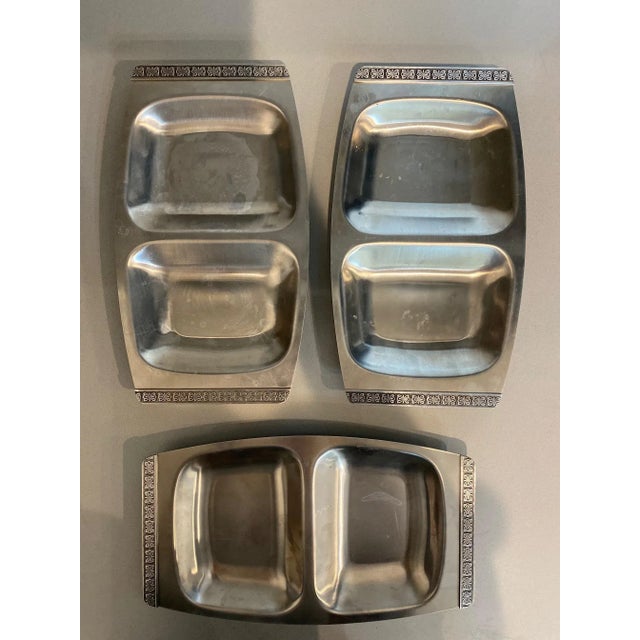 Mid-Century Modern Stainless Steel Cocktail Dishes- Set of 3 For Sale In Austin - Image 6 of 6