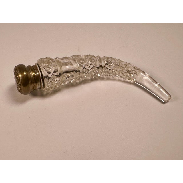 Antique Crystal Laydown Perfume Bottle: Pink Guilloche Silvered Brass Lid For Sale - Image 4 of 9