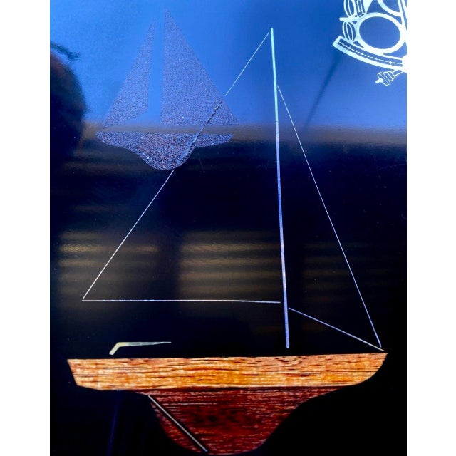 "Celestial Navigation" Mid-Century Modern Nautical Serving Tray, Rare Vintage Couroc of Monterey For Sale In San Francisco - Image 6 of 11