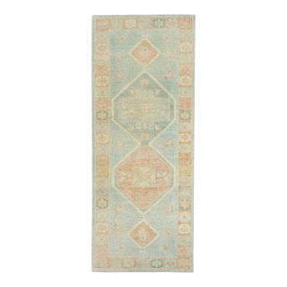 Turkish Oushak Rug 3'10" x 9'5" #18041 For Sale