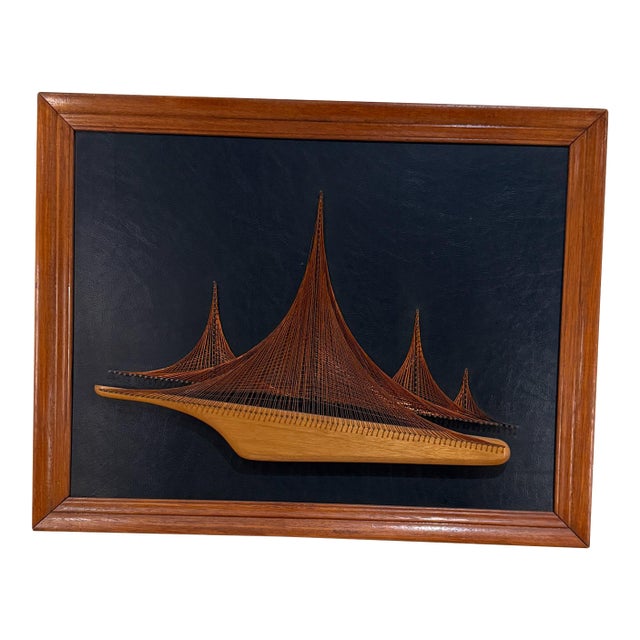 Art Wall Copper Symmography Art Sail Boat Mid-Century For Sale