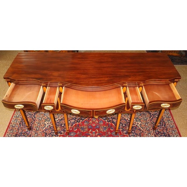 1990s 1990s Kindel Masterworks Winterthur Collection Mahogany Inlaid Buffet Sideboard For Sale - Image 5 of 14