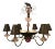 Hollywood Regency Style Iron and Lucite With Colored Glass Chandelier For Sale