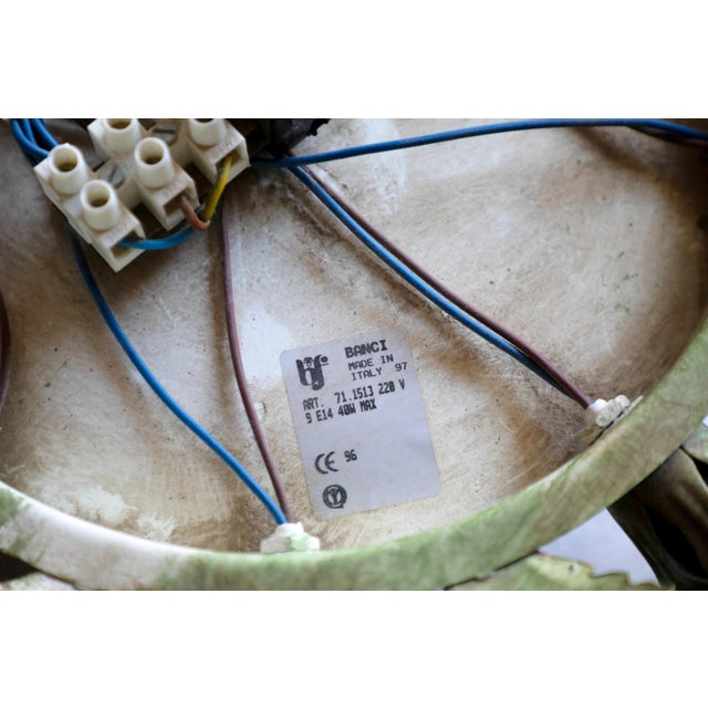 Vintage Gold & Green Florentine Ceiling Lamp from Banci, 1970s For Sale - Image 9 of 15