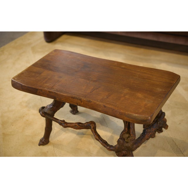 Brutalist Brutalist Side Table in Elm, 1950s For Sale - Image 3 of 11