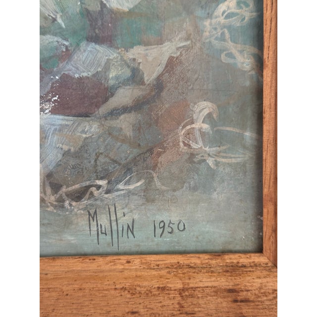 Vintage Modernist Coastal Seascape With Lighthouse For Sale - Image 4 of 10