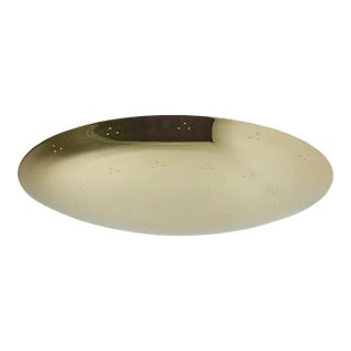 Large Raul Reyes 'Rey 26' Perforated Polished Brass Dome Ceiling Lamp For Sale