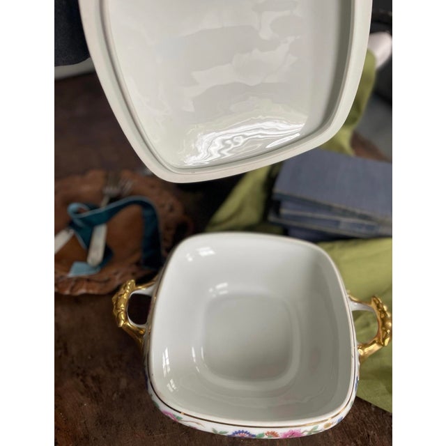 Ceramic Vintage French Lidded Serving Bowl Bird of Paradise Limoges France For Sale - Image 7 of 10