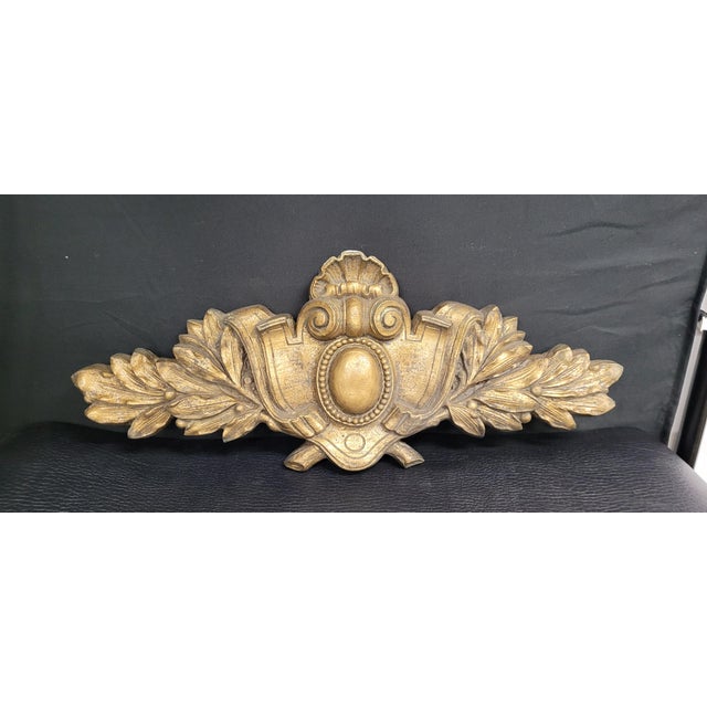 Vintage Neoclassical Medallion Chalk Art Wall Hanging Sculpture For Sale - Image 4 of 8